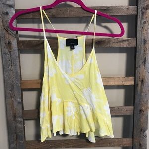 Lumiere yellow floral tank top size S